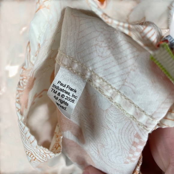 Paul Frank 2006 Orange & White Illustrated Long Sleeve Button-Down Shirt Size S - Picture 9 of 11